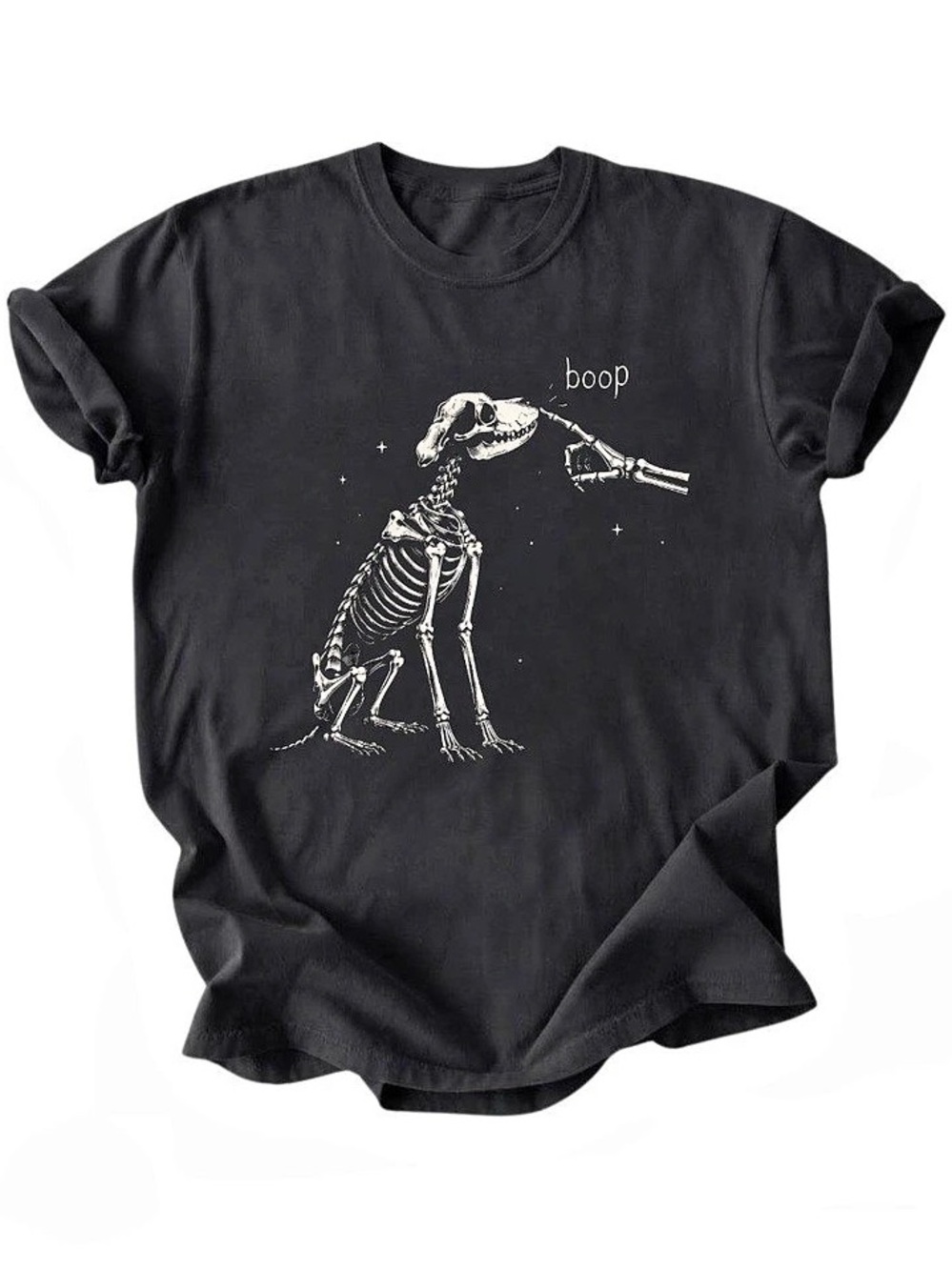 Boop Skeleton Dog Cute Animal Graphic Black Gildan T-Shirt